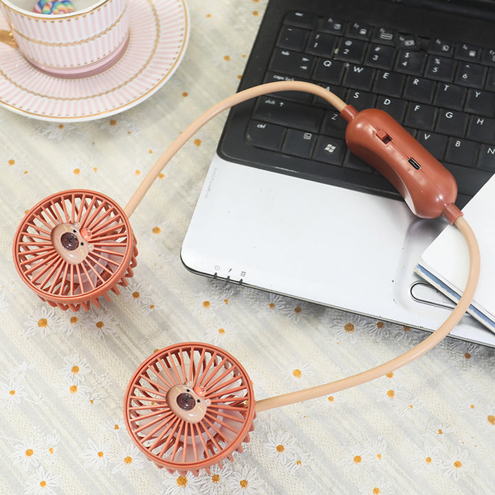 Portable Usb Neck Fan with Flexible Mount Bowlift
