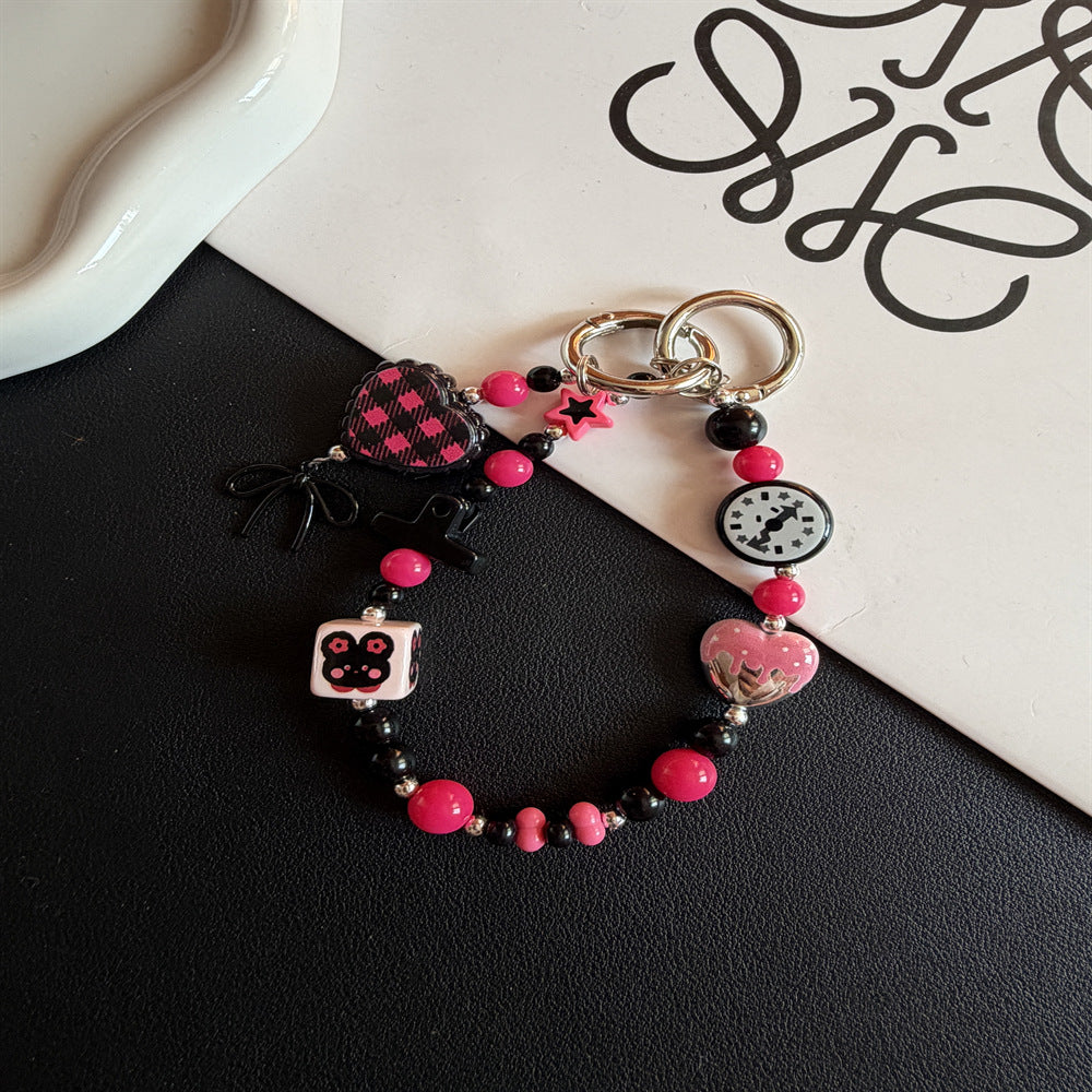 Decorative Beaded Charm Keychain Bowlift 1790135022