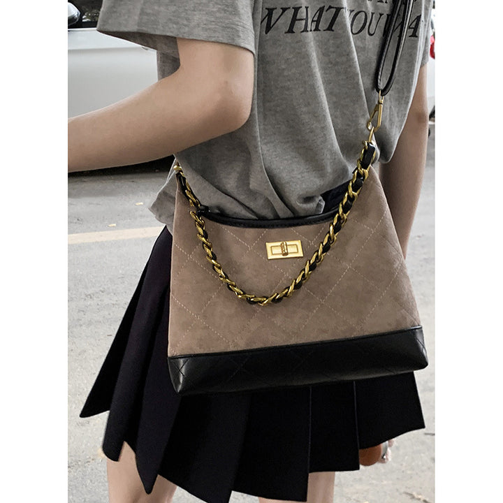 Quilted Suede Hobo Handbag Bowlift
