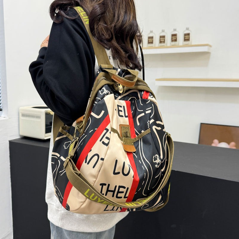 Artistic Floral Patterned Backpack Bowlift