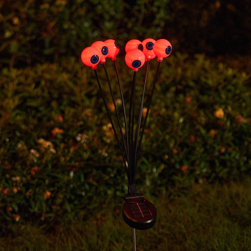 Creepy garden lights with eye motif Bowlift