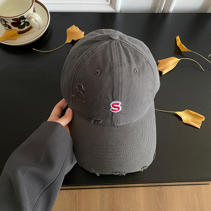 Unisex Distressed Embroidered Baseball Cap Bowlift