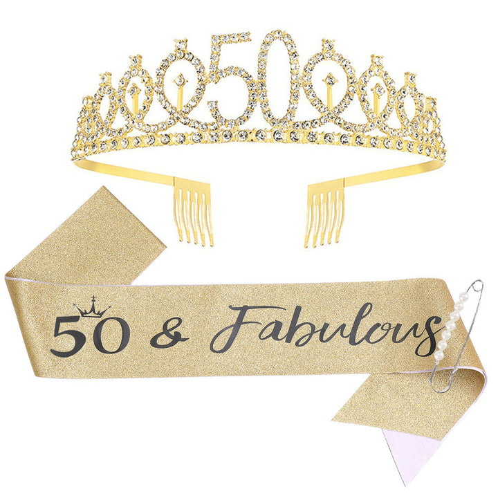 Ladies Sparkling Tiara with personalized 80th Birthday Inscription Bowlift