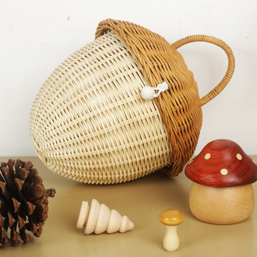 Fun Mushroom-Shaped Woven Storage Basket Bowlift