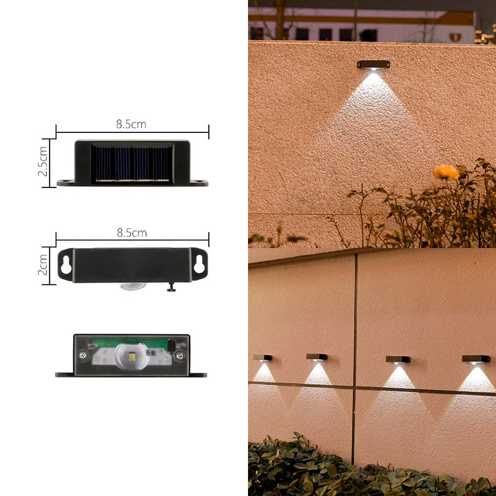 Compact Solar Motion-Sensor LED Wall Light For Outdoor Steps And Fences Bowlift