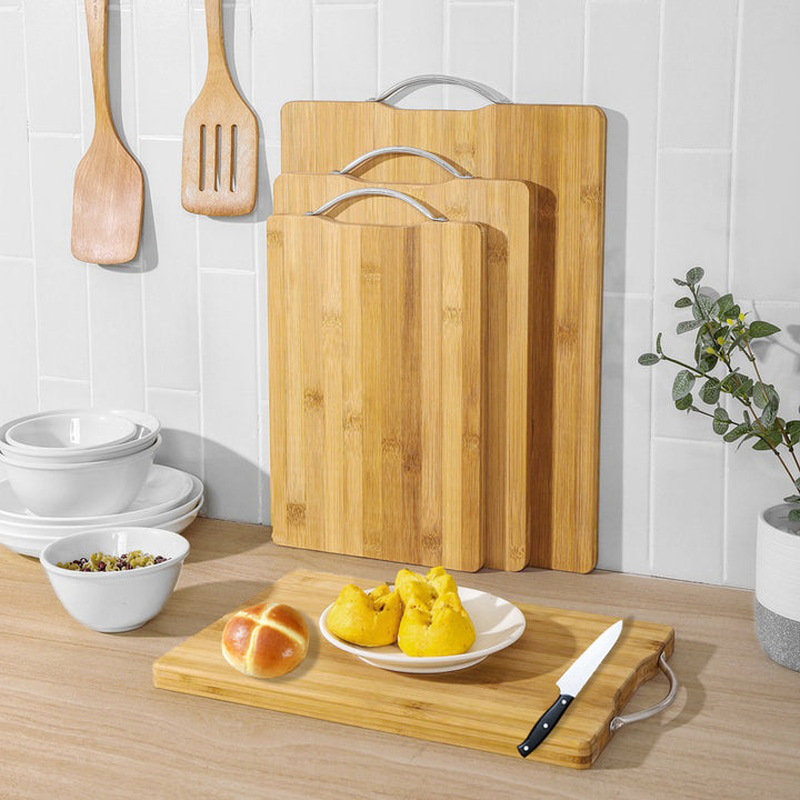 Bamboo Portable Chopping and Serving Board with Stainless Steel Handle Bowlift