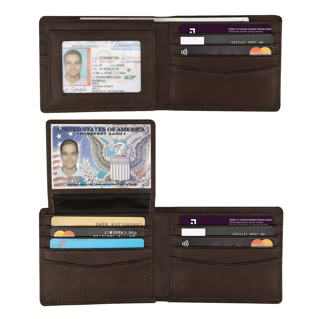 RFID-Blocking Leather Wallet Bowlift