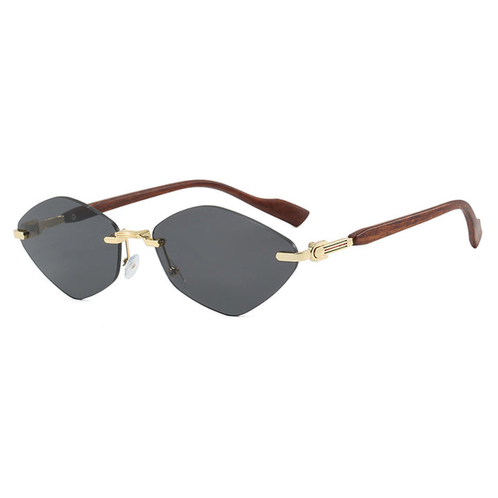 Women's geometric sunglasses with luxurious wooden arms and polarized lenses Bowlift