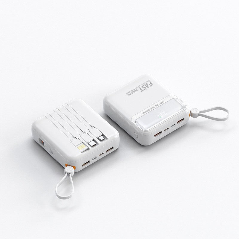 Portable power bank with integrated cables and multifunctional charging port Bowlift
