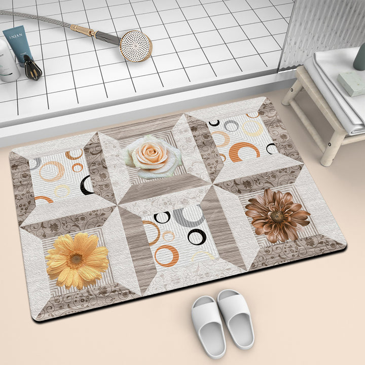 Artistic Mosaic Bath Mat Bowlift