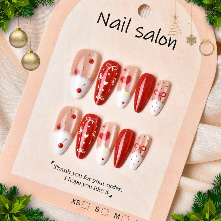 Creative Cherry-Design Press-On Nail Set Bowlift