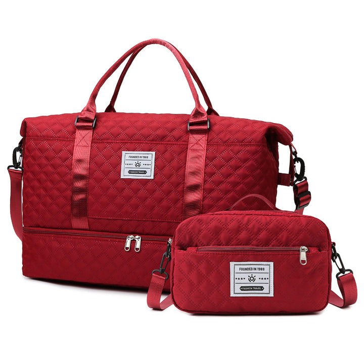 Quilted Multi-Pocket Travel Duffle Bowlift