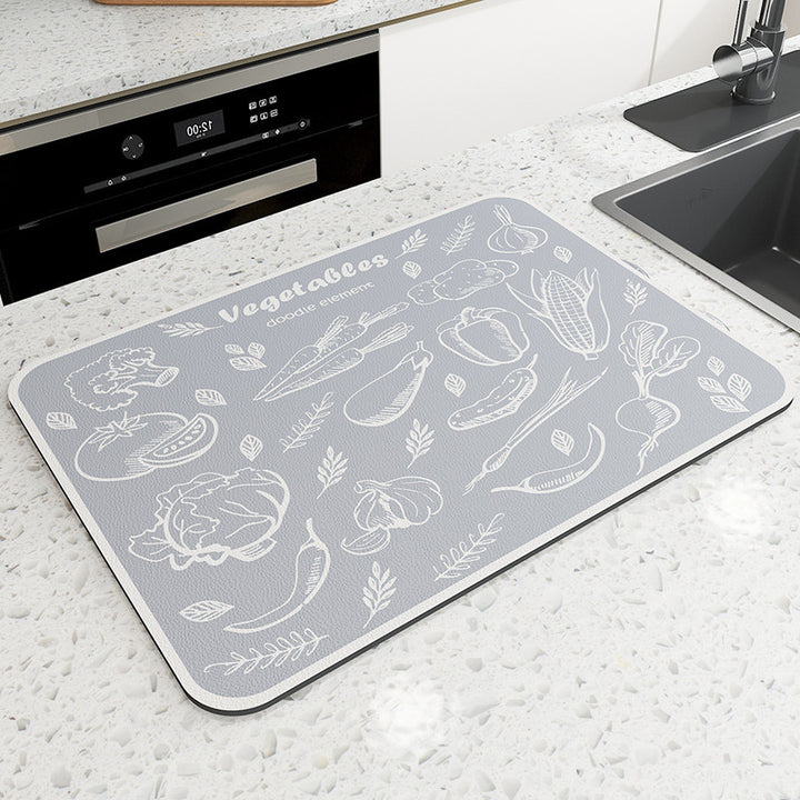 Vintage Mosaic Kitchen Counter Mat Bowlift