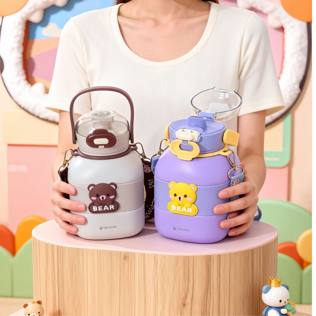 Ladies insulation drinking bottle with sweet bear motif Bowlift