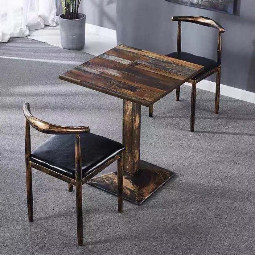 Vintage dining table with custom license plate design Bowlift
