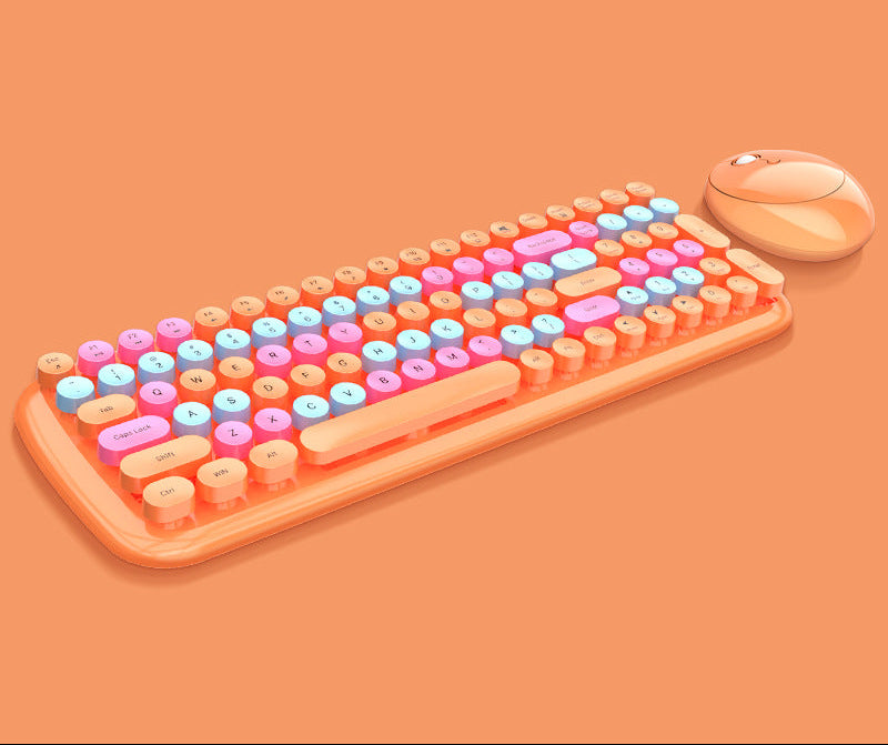 Retro Style Wireless Keyboard and Mouse Set Bowlift