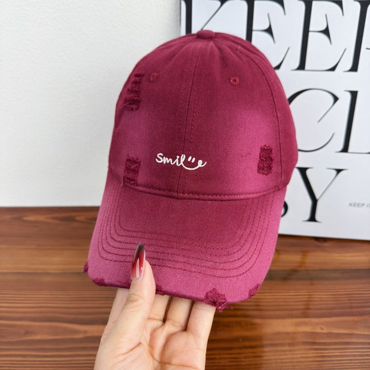 Women's Distressed Cotton Baseball Cap Bowlift 1784270843