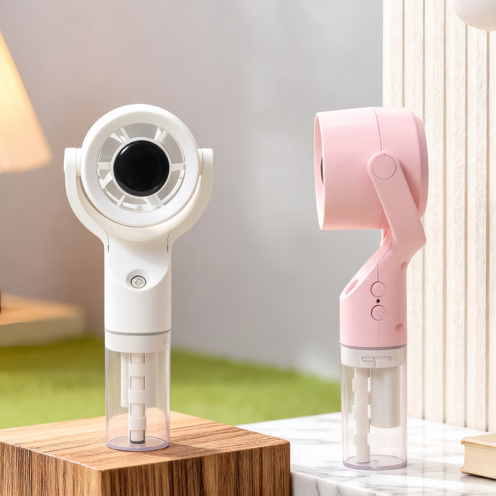 Ladies portable hand fan with spray function and powerful battery Bowlift