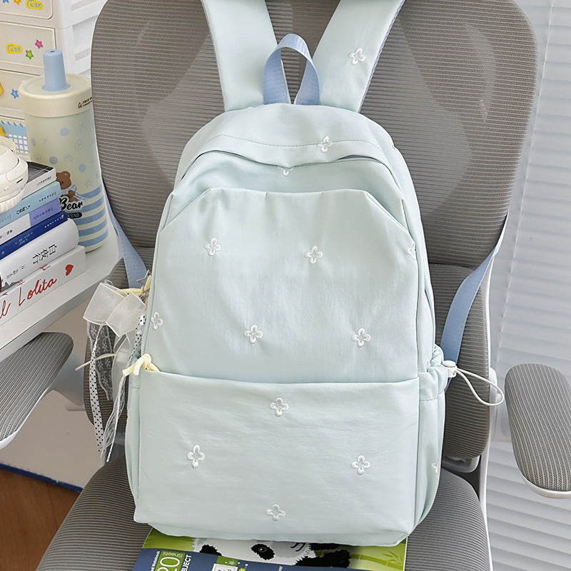 Floral Embroidered Casual Backpack Bowlift
