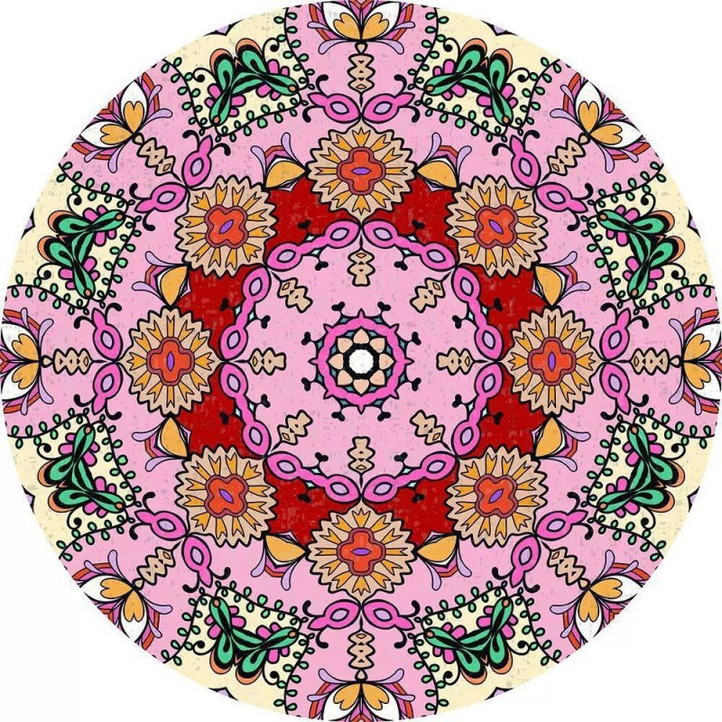 Circular Vintage Floral Area Rug Bowlift