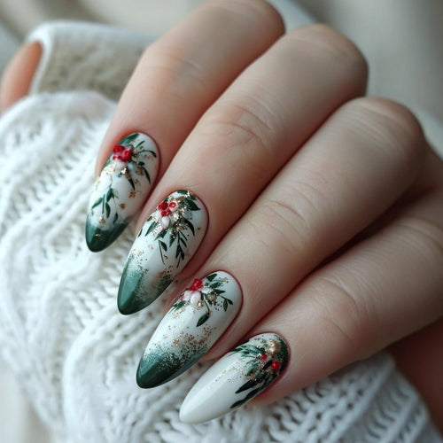 Artificial nails with festive flower design Bowlift