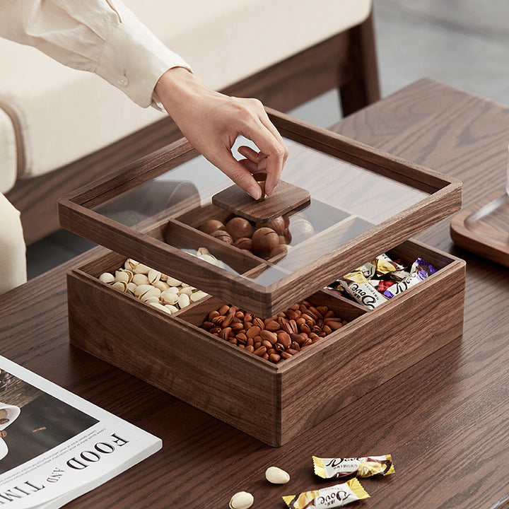 Elegant Wooden Snack Storage Bowlift