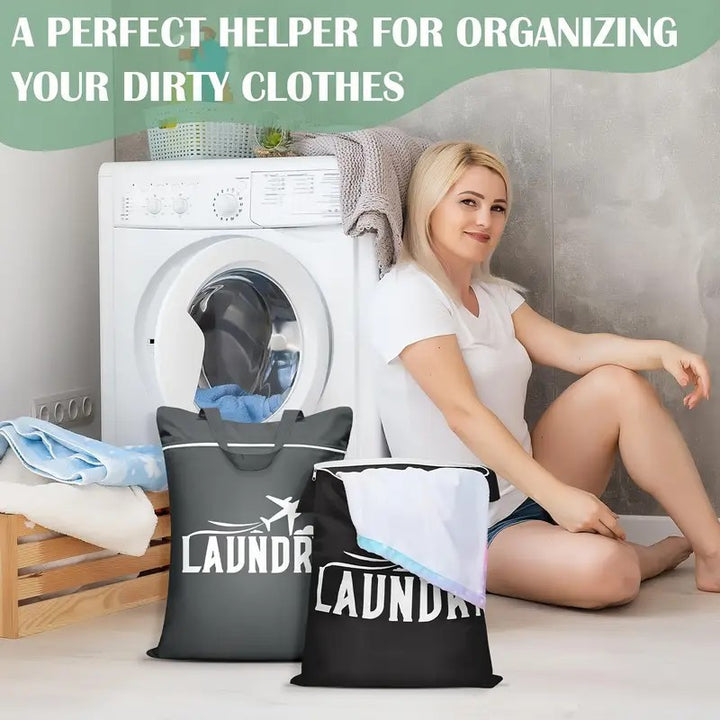 Stylish Laundry Tote with Zipper Bowlift