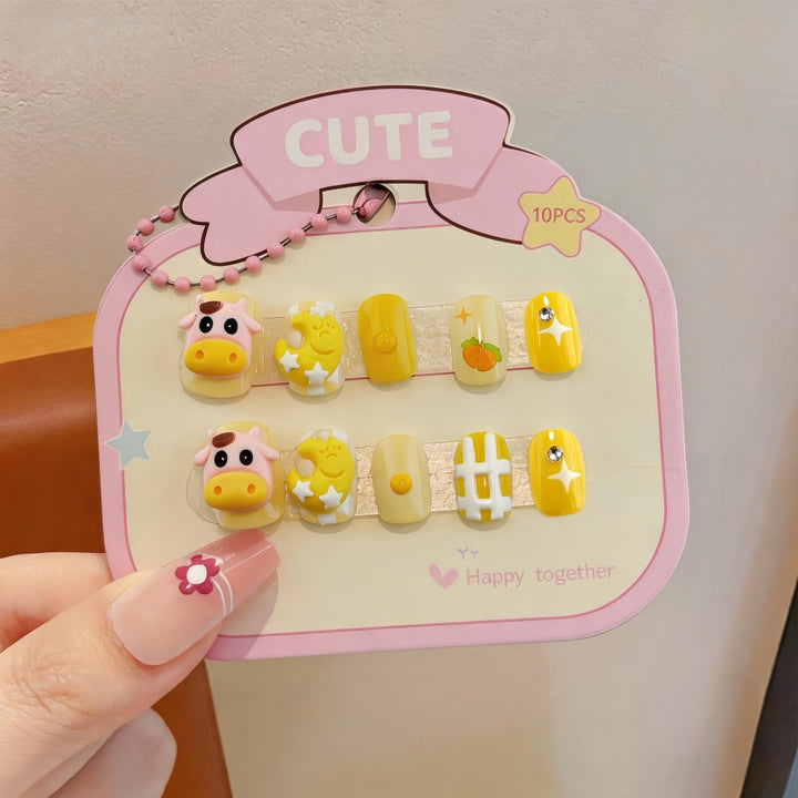 Playful artificial nail set with colorful designs Bowlift