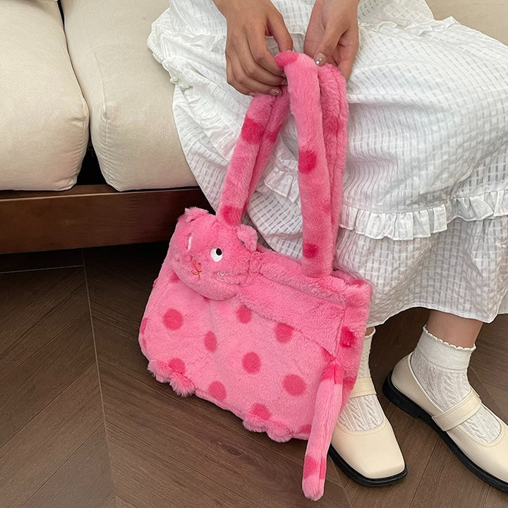 Plush shoulder bag with animal motif Bowlift