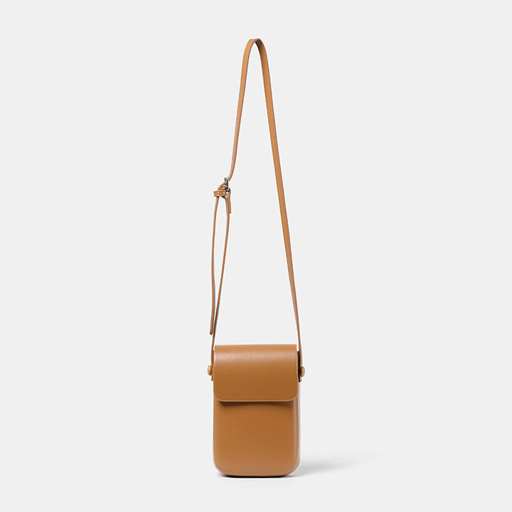 Compact Leather Crossbody Pouch Bowlift