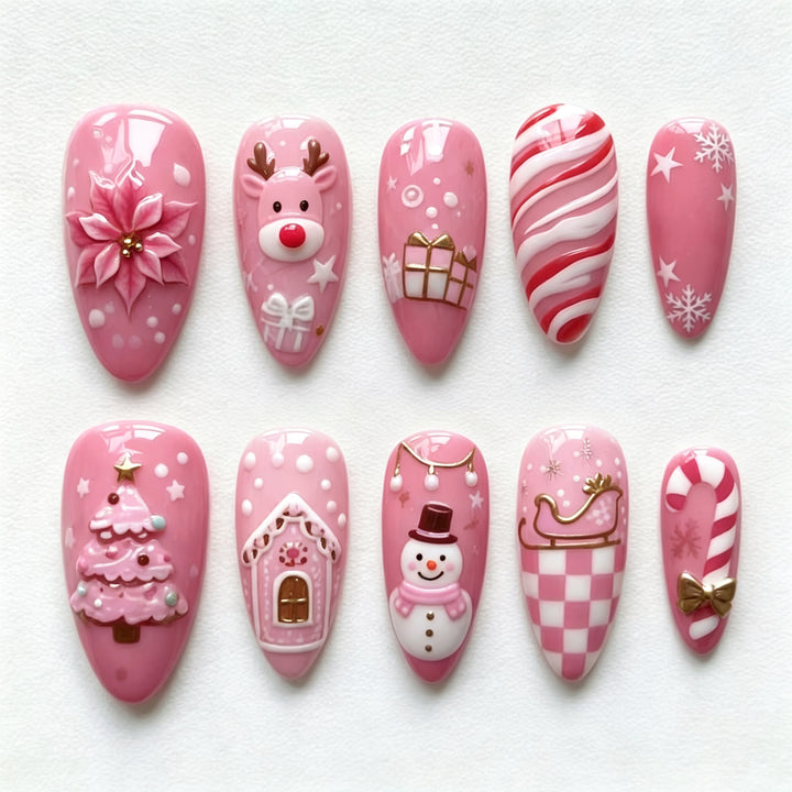 Holiday-Themed Decorative Press-On Nail Set