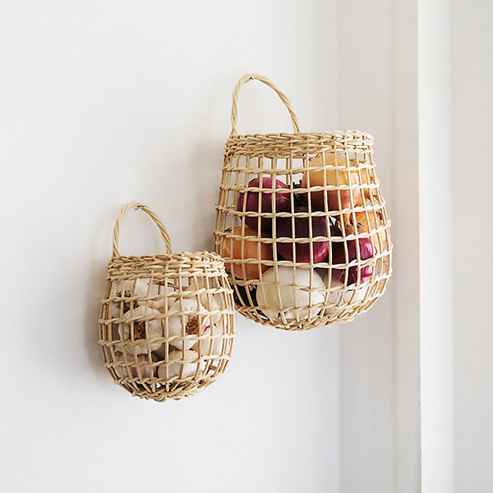 Handwoven Natural Storage Baskets with Handles Bowlift