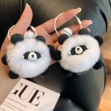 Cute Panda Plush Keychain Set Bowlift