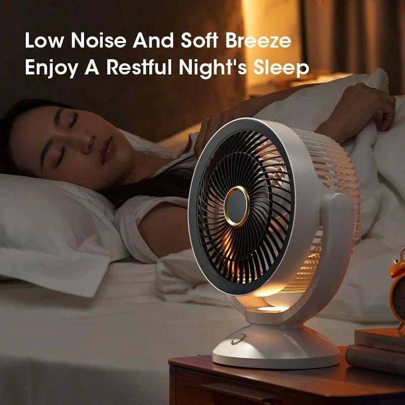 Unisex one size compact oscillating table fan with adjustable tilt angle, silent brushless motor and USB charging Bowlift