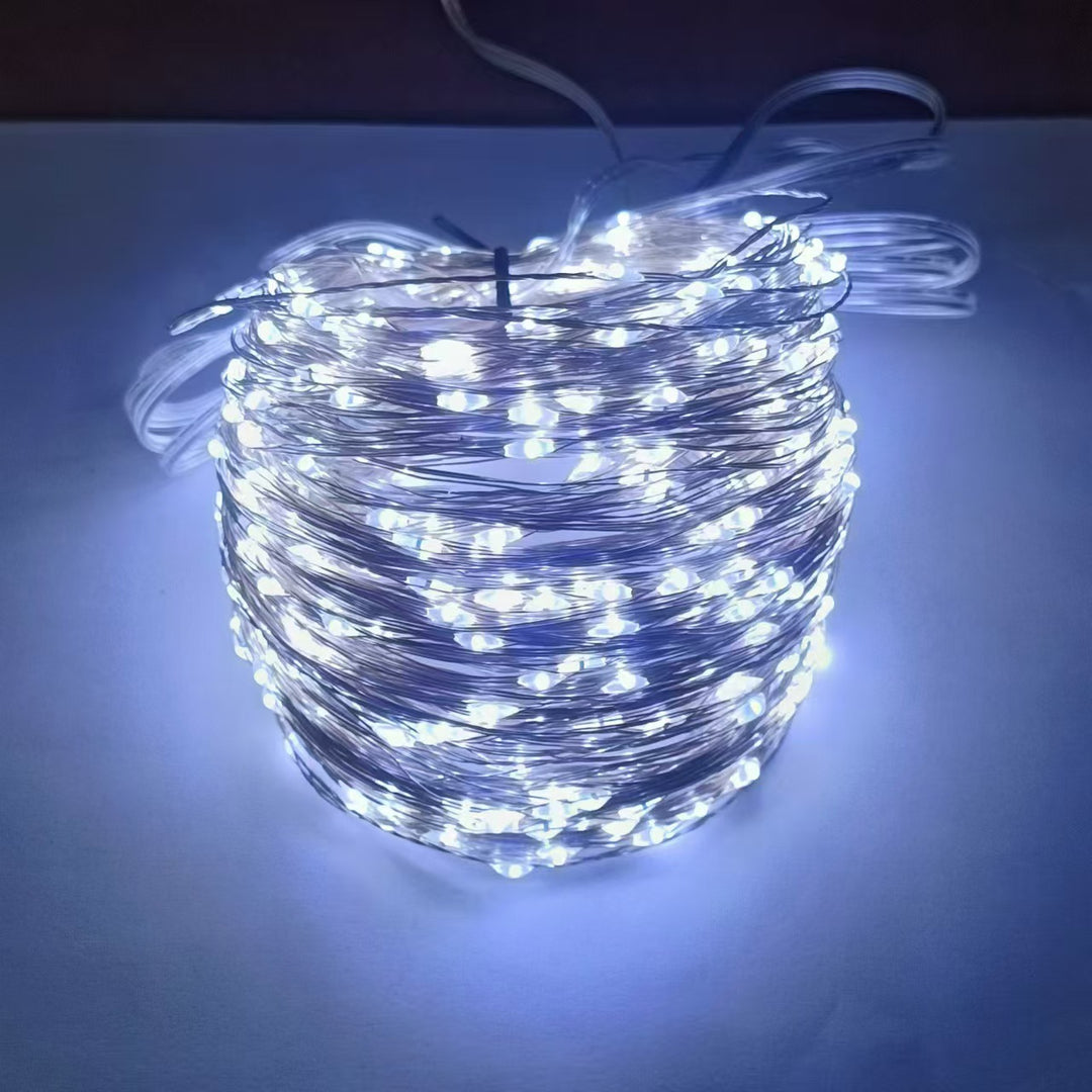 Solar Copper Wire Fairy String Lights With Dual Stake Panels Bowlift