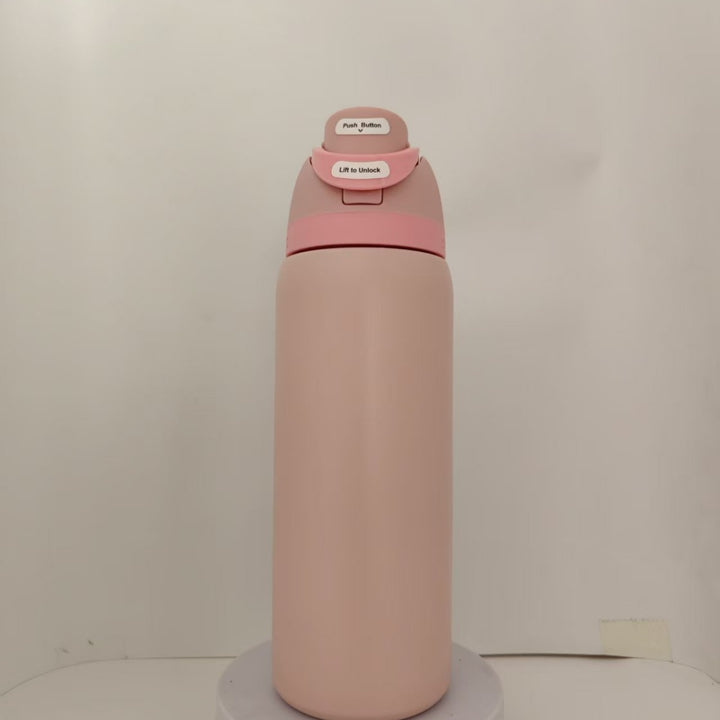 Double-Wall Vacuum Insulated Stainless Steel Travel Bottle With Flip Straw Leakproof Lid And Character Print