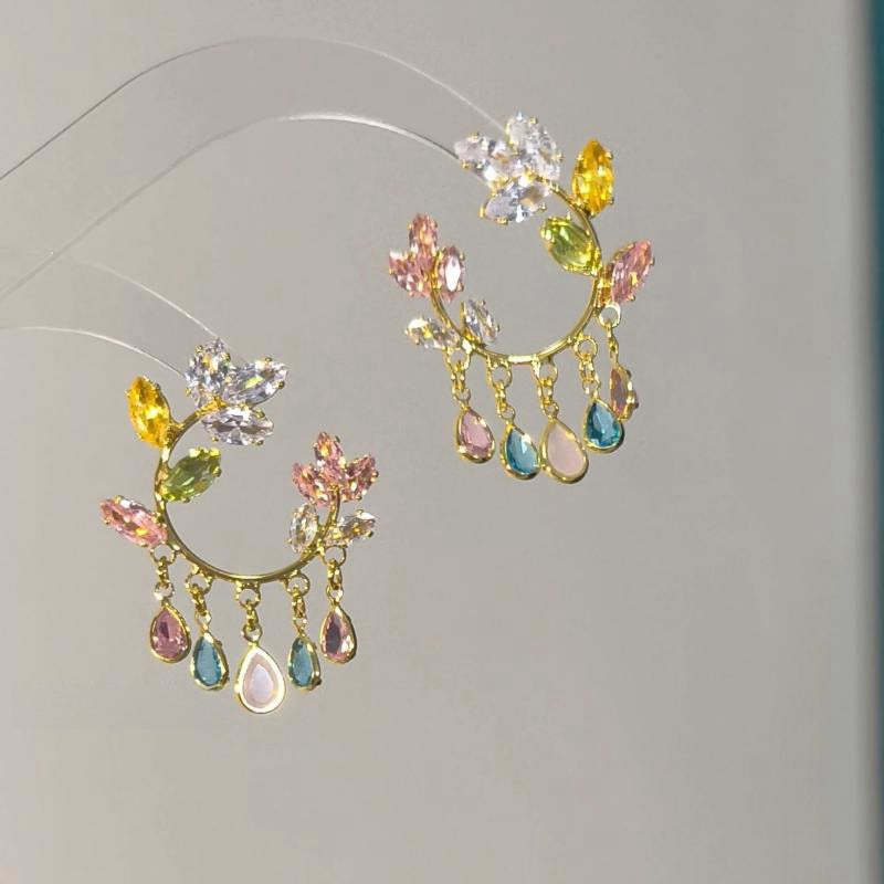Artistic Floral Drop Earrings Bowlift