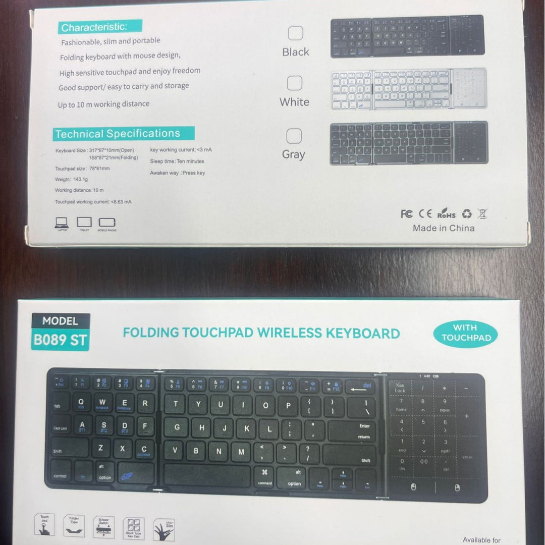 Compact Bluetooth Keyboard with Numeric Keypad Bowlift