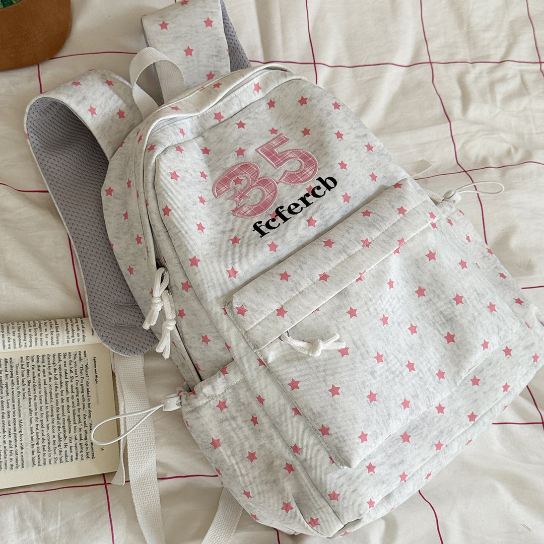 Playful Star-Patterned School Backpack Bowlift