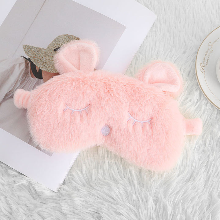 Ladies nan cozy unicorn sleep mask with embroidered eyelashes, soft plush and elastic ruffled ribbon Bowlift