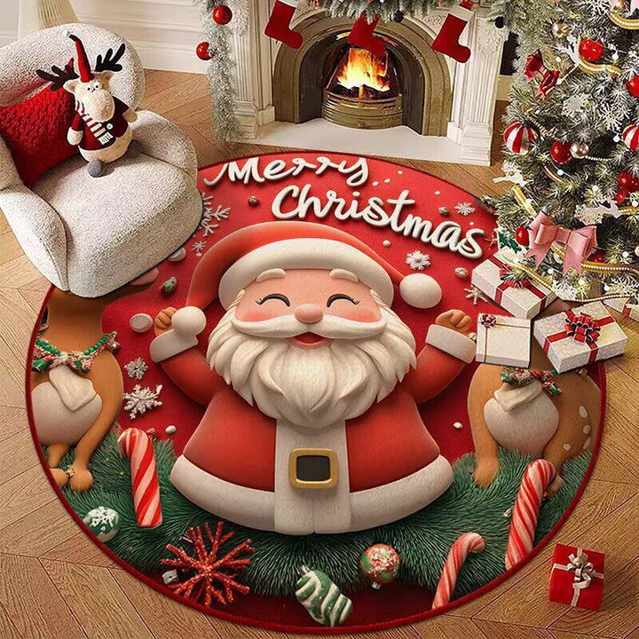 Holiday-Themed Round Area Rug Bowlift