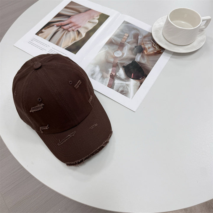 Men's Distressed Vintage-Style Baseball Cap Bowlift
