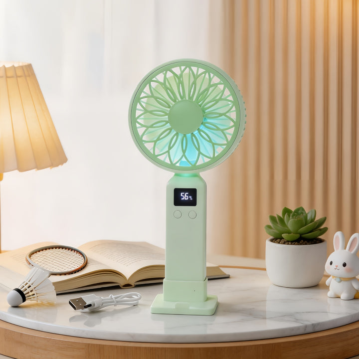 Women Portable Mini Fan with Digital Control Bowlift