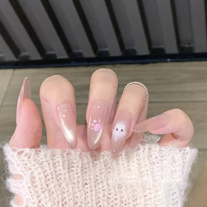 Decorative Press-On Nail Set with Whimsical Bow Designs Bowlift