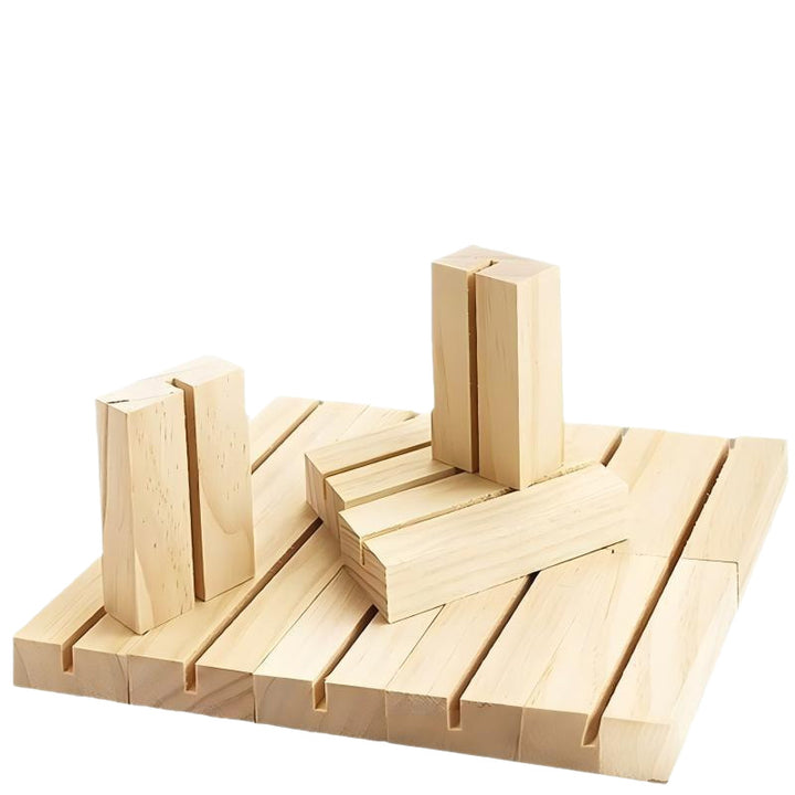 Decorative wood block figure Bowlift