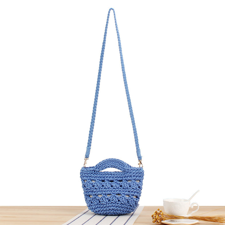 Playful macrame shoulder bag with braided handle Bowlift