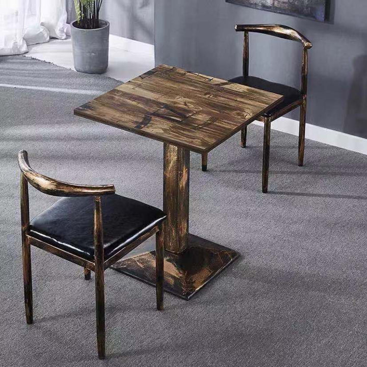 Vintage dining table with custom license plate design Bowlift