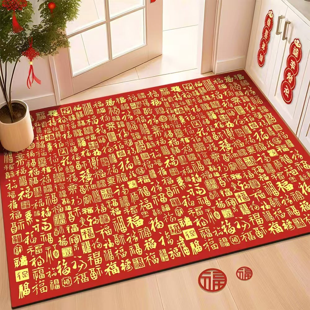 Charming Good Luck Themed Welcome Mat