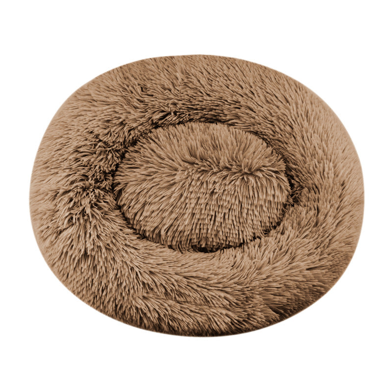 Luxurious Plush Round Dog Bed