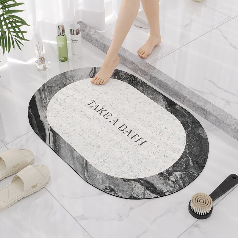 Elegant Marble Design Bathroom Mat Bowlift